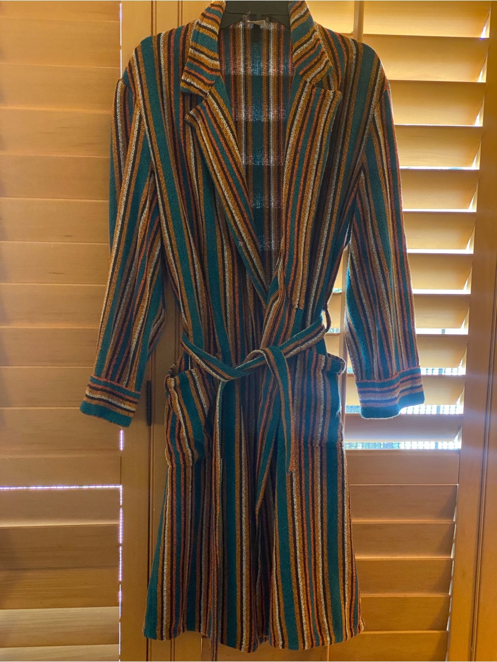 Vintage 70s German striped cotton Robe